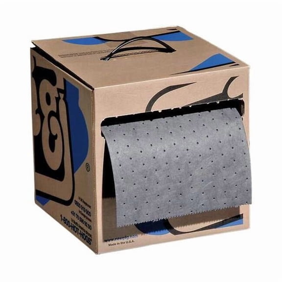 Pig Sorbent Roll, 8 gal, 10 in x 100 ft, Universal, Gray, Polypropylene MAT226