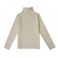 thumbnail image 1 of Toddler Baby Boys Girls Turtleneck Shirt Top Long Sleeve Basic Solid Color Sweater 1-7 Years Old, 1 of 5