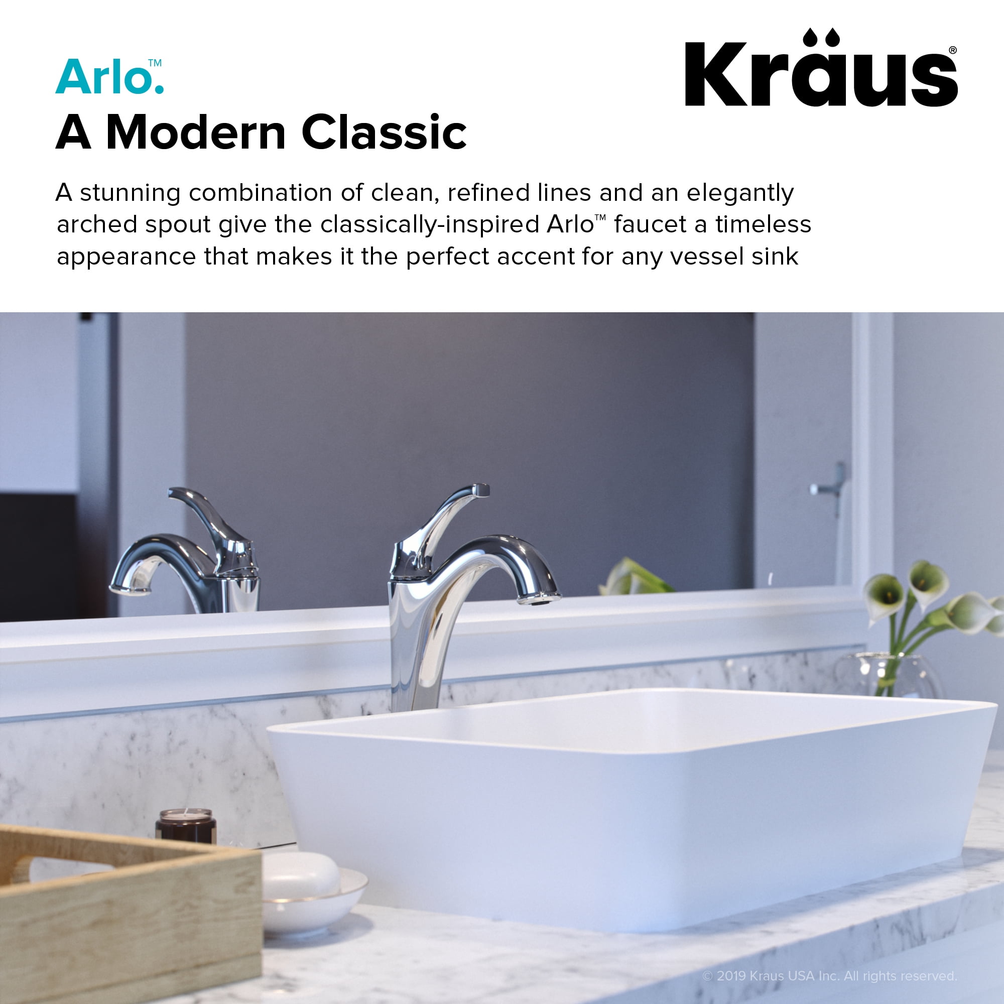 KRAUS Arlo Brushed Gold Tall Vessel Bathroom Faucet with Pop-Up Drain