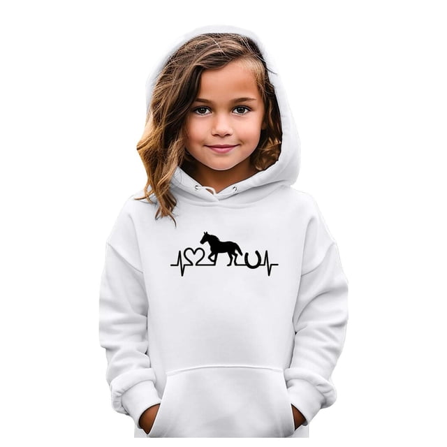 MEZZALL Sweat à Capuche Imprimé Coloré Mode Décontractée pour Garçons Filles, Blanc, 9-10 Ans