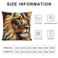thumbnail image 5 of Leisuo Lion Head Throw Pillow Cover Face Wild Animal Furry Carnivore Pillow Case Square Cushion Decorative for Couch Bed Home, 5 of 5