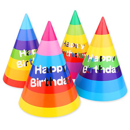 Chapeaux De Cone De Fete D Anniversaire Arc En Ciel 12 Ct Walmart Canada