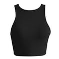 thumbnail image 4 of Women's Sleeveless Double - Lined Tank Crop Tops - High Neck, Racer Back, Tight Slim Fit, Suitable for Many Occasions, 4 of 4