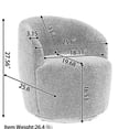 thumbnail image 4 of Caramel Color Teddy Fabric - Swivel Armchair for Bedroom Reading Nooks, 4 of 5