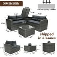 thumbnail image 5 of SEGMART 4 Piece Patio Furniture Set, All-Weather Outdoor Sectional Sofa Set, PE Rattan Conversation Set with Storage Box, Table & Cushions, Wicker Furniture Couch Set for Patio Deck Garden, 5 of 10