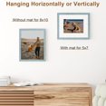 thumbnail image 3 of decorUhome 8x10 Solid Wood Picture Frame, Display 5x7 Pictures with Mat or 8x10 without Mat, Photo Frame for Home Decor, Rustic Blue, 3 of 9
