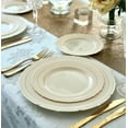 thumbnail image 3 of " OCCASIONS " 240 Plates Pack, Extra Heavyweight Vintage Wedding Party Disposable Plastic Plates (8.25'' Appetizer / dessert plate, Chateau Ivory), 3 of 9