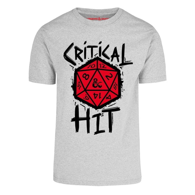 Playera Dungeons & Dragons Fan Army Talla G Critical Hit Gris