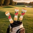 thumbnail image 2 of Uorisanigo 3PCS Golf Club Head Covers for Fairway Woods Driver Hybrids, PU Leather Watermelon Print Headcovers for Club Protective, Abrasion-Resistant and Stain-Resistant, 2 of 7