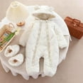 thumbnail image 2 of UAMVSH Newborn Winter Clothes Baby Boy Girl Snowsuit Cute Ears Long Sleeve Hooded Double Zipper Romper Warm Footed Outwear for Infant, 2 of 7