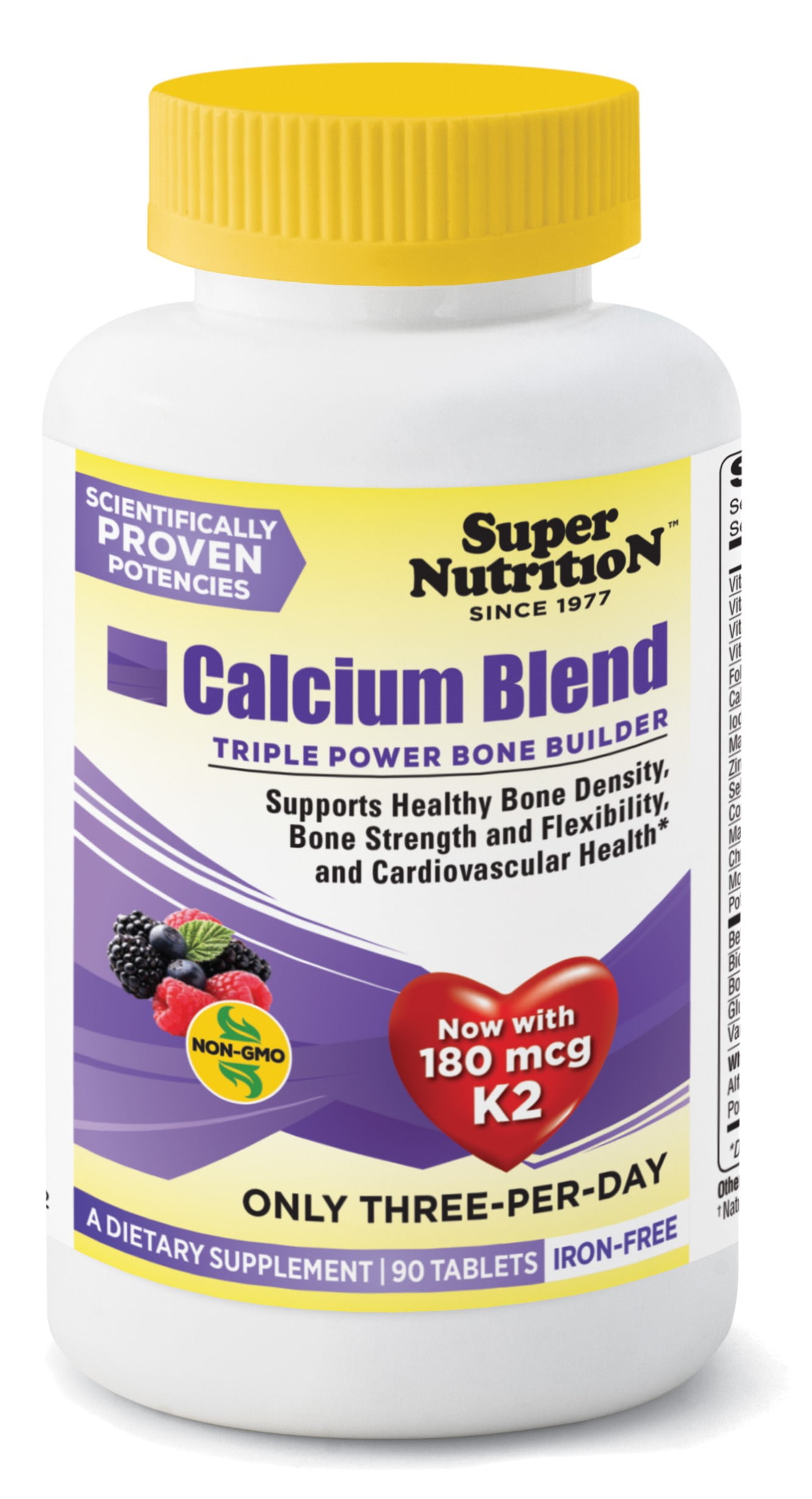 SuperNutrition Calcium Blend IronFree Tablets, Berry, 90 Ct