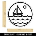 thumbnail image 2 of Sailboat on Ocean Lake Self-Inking Rubber Stamp Ink Stamper - Fuchsia Ink - Medium 1 Inch, 2 of 7