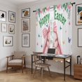 thumbnail image 5 of Spring Easter Kitchen Curtain for Berdoom Living Room Cafe 72 Inch Length, Pink Cute Rabbits Flowers Eggs Butterflies Plants Tiers Curtains Light Filtering Drapes Window Treatment 2 Panels 52"Wx72"L, 5 of 8