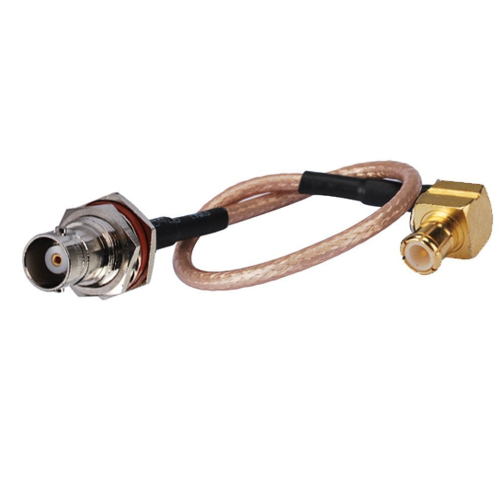 15cm Rf Coaxial Cable Assembly Electrical Wire Mcx Male Right Angle To Bnc Female Bulkhead O