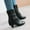 Black, variant on Hvyesh Women's Mid-Calf Boots Chunky Heel Fold Over Riding Boots Western Mid Calf Pointed Toe Fashion Cowgirl Boots Pull On Boots For Ladies