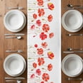 thumbnail image 4 of Table Runner 108 Inches Long for Kitchen Dining, Red Flowers Dresser Scarf Farmhouse, Dining Table Decorations for Wedding/Parties, Watercolor Spring Country Botanical Floral 13 x 108 In, 4 of 8