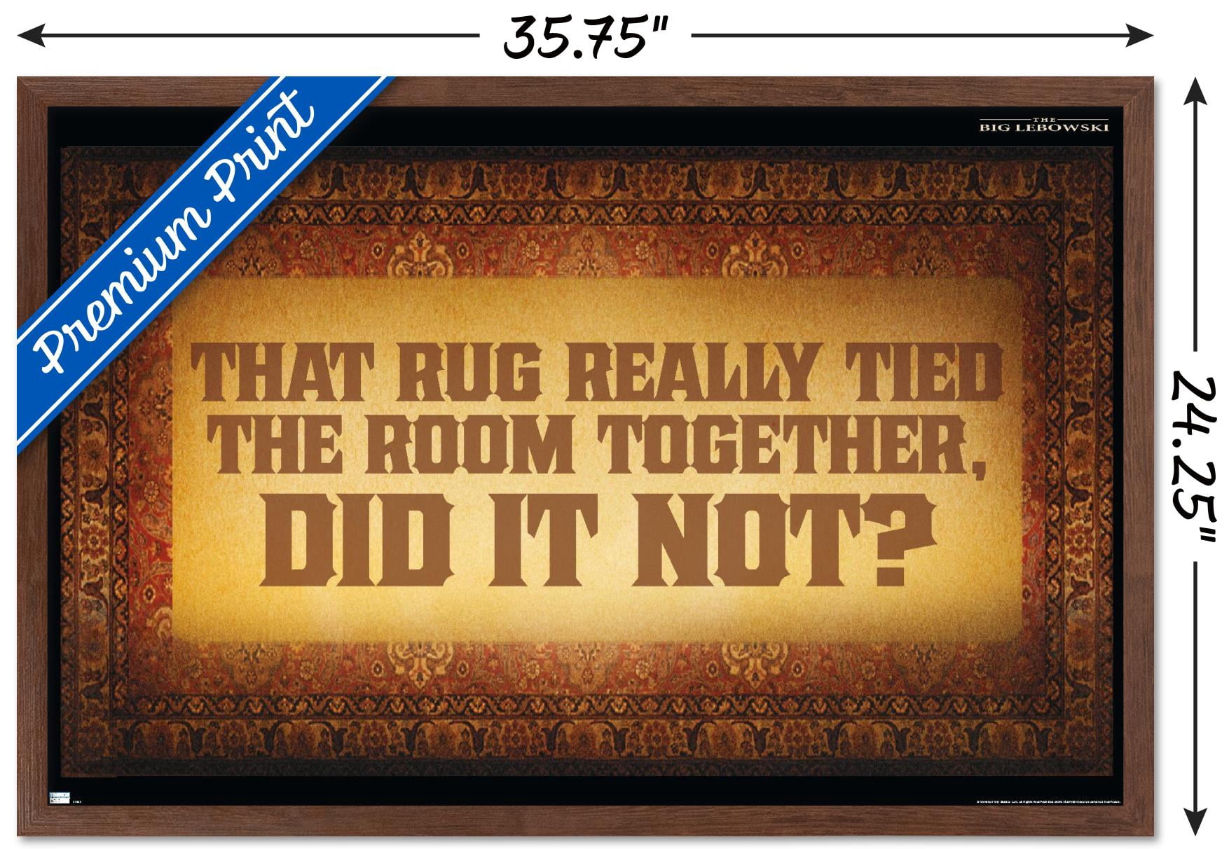 The Big Lebowski - The Rug Wall Poster, 22.375" x 34", Framed