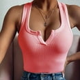 thumbnail image 2 of Tank Tops for Women Basic Sleeveless Shirts Knit Ribbed Slim Fitted Workout Summer Blouse Sporty Cami Vest Tshirts, 2 of 5