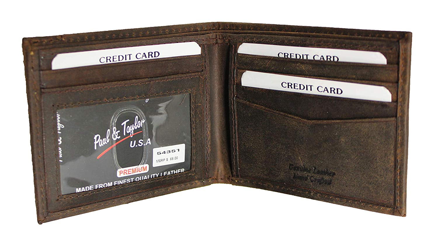 Rawlings American Story Patch Tri-fold Wallet Baseball Genuine Leather Brown 