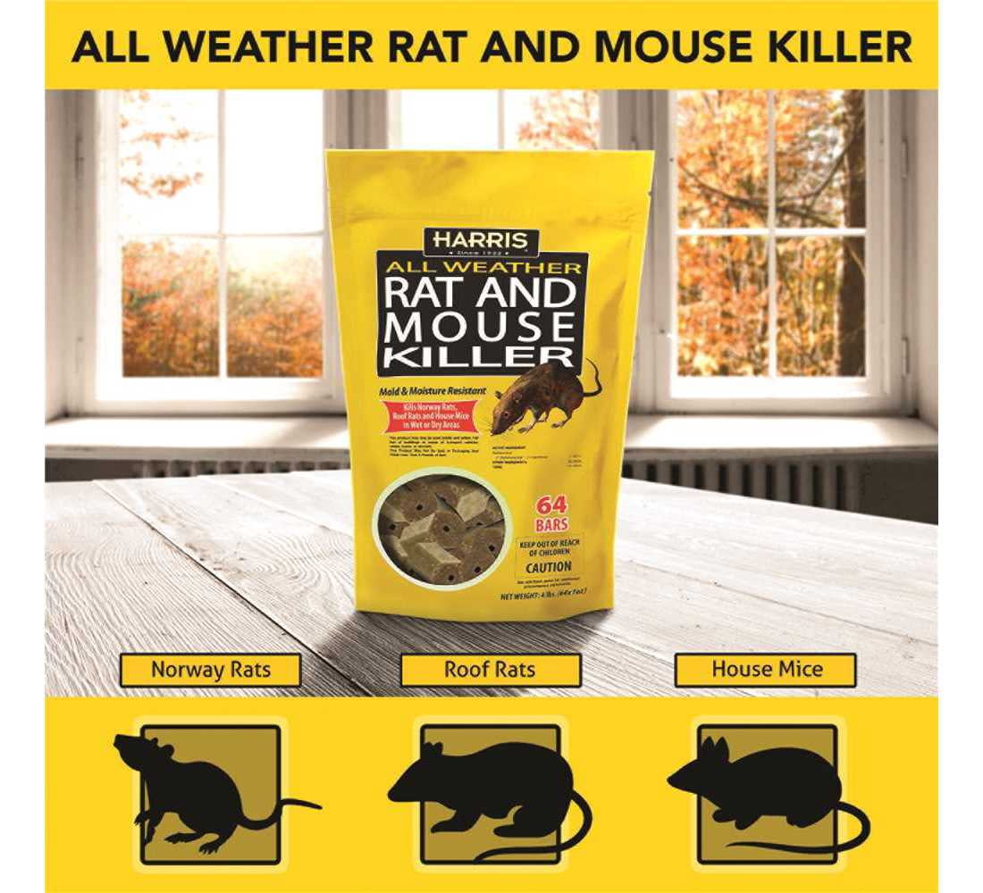 Harris HRB-64 4 lbs./64 Bars All Weather Rat and Mouse Killer