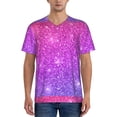 thumbnail image 4 of Haiem Hip Hop Hipster Baseball Jersey Button Down Shirts Sports Uniforms Men Women Jersey(Pink Purple Glitter,Medium), 4 of 9