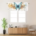 thumbnail image 2 of Watercolor Butterfly Floral Curtain Valances for Kitchen Windows Blue Flowers Dreamy Theme Rod Pocket Window Valance for Living Room Bathroom Bedroom Kitchen 54 by 18 in, 1 Panel, 2 of 6