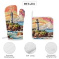thumbnail image 4 of Ocean Lighthouse Heat Resistant Microwave Oven Gloves Set for BBQ Baking Grilling,Baking Gifts Cooks for Women,Housewarming Gifts for New Home, 4 of 6