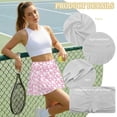 thumbnail image 6 of Xoenoiee Pink Golf Bow Geometric Print Women's Quick Dry Pleated Tennis Skirts High Waisted Athletic Workout Running Sports Golf Skorts Volleyball, Size 2XL, 6 of 7