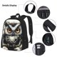 thumbnail image 3 of Disketp Whimsical Owl On Branch Mochila Estampada de Gran Capacidad con Lonchera y Estuche, Set de 3 Piezas para Estudiantes, 3 of 7