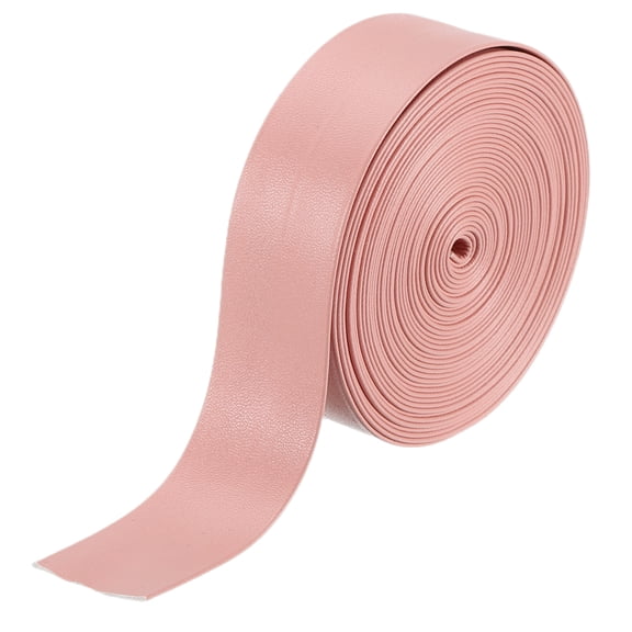 5 Yard 25mm PU Faux Leather Strips, Fold Over Leather Strap Roll Double Sided Faux Supplies for DIY Craft Projects, Pink