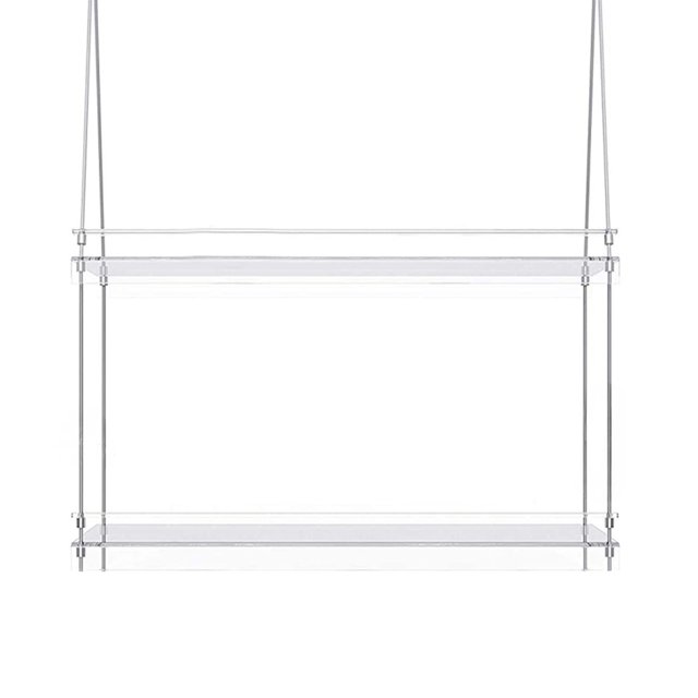 Estante colgante para plantas, soporte para flores, mano de obra de Metal, transparente, elegante, multiusos, accesorios para el hogar, macetas Almacenamiento y organización del hogar 2 capas Bearachild HA026945-01