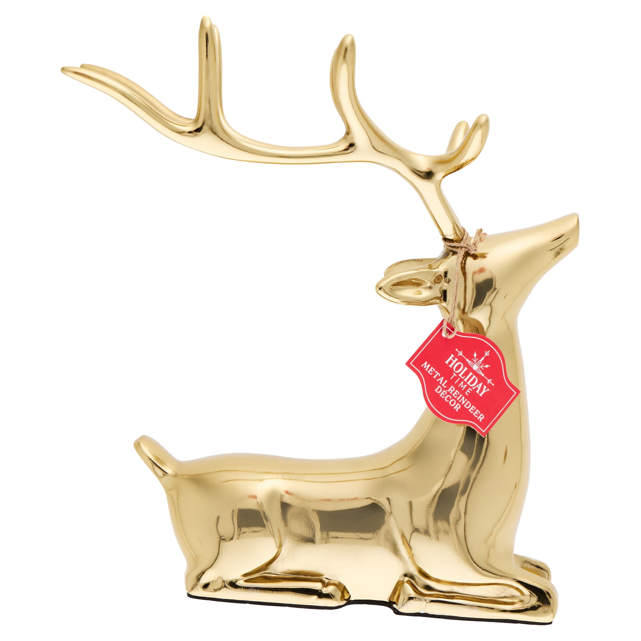 Aluminum Sitting Reindeer Christmas Decoration, Gold, 11", by Holiday Time