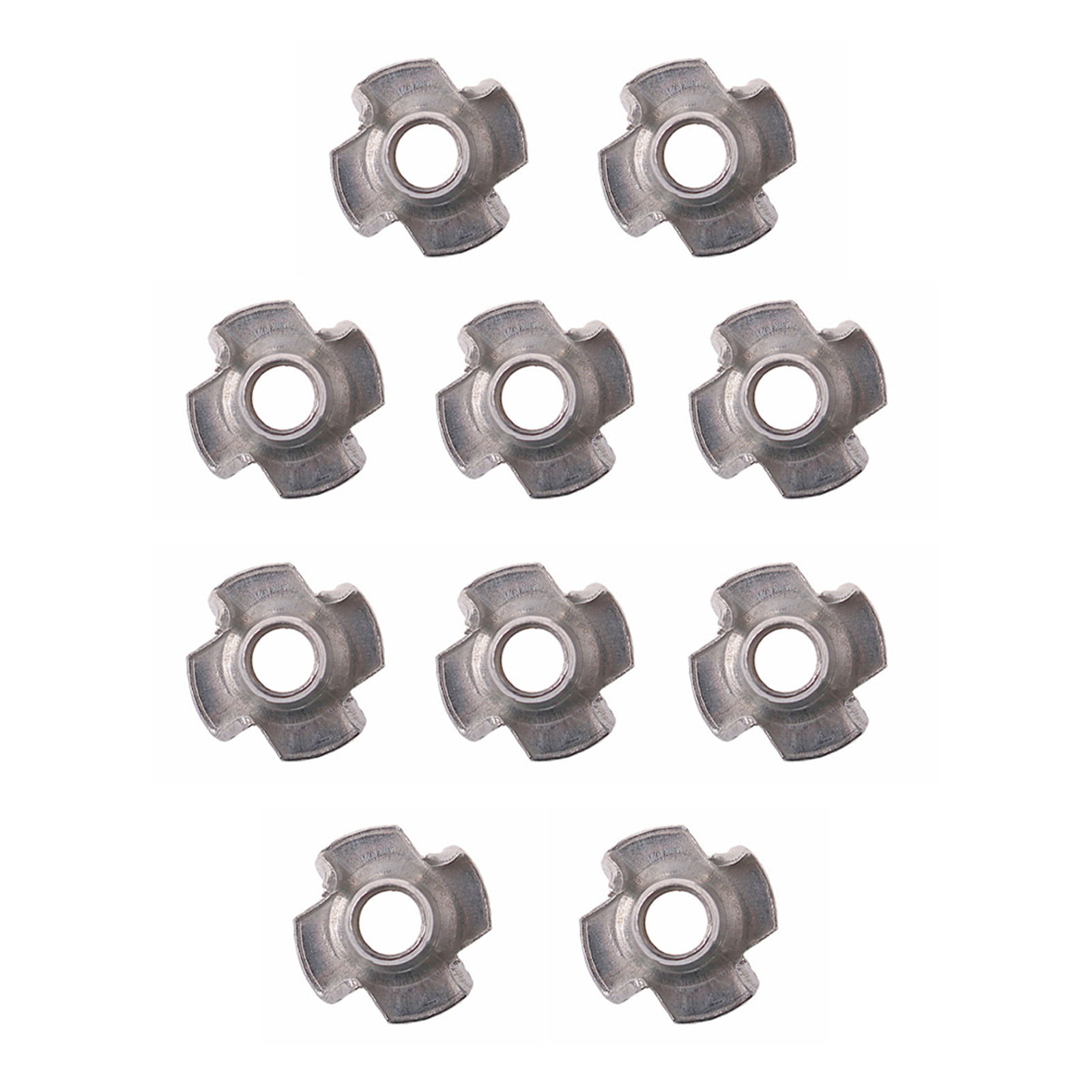 10-100PCS Four 4 Prong T Nut Zinc Plated Tee Nuts 1/4-20 Pitch M3-4-5-6-8-10 