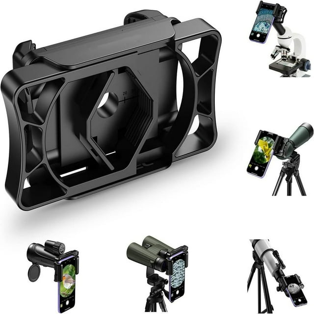 Adaptateur de Téléphone pour Télescope, Adaptateur Photo pour Téléphone Intelligent et Jumelles, pour Support de Téléphone Android/cellulaire, pour Télescope, Jumelles, Microscope, Portée d'Observation, Cadeau Extérieur.