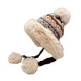 thumbnail image 2 of Cadancy Womens Winter Hat with Pom Pom Furry Fleece Ear Flaps Russian Sherpa Ski Snow Caps Cute Sherpa Knitted Skull Cap Outdoor Warm Stocking Hats, 2 of 7