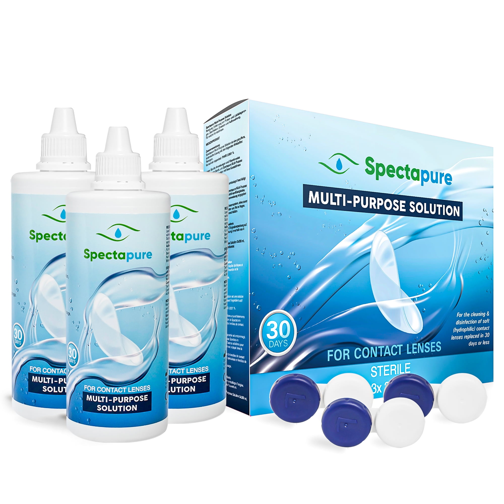 Spectapure Contact Lens Solution with Lens Cases 12 Fl. Oz Bottle