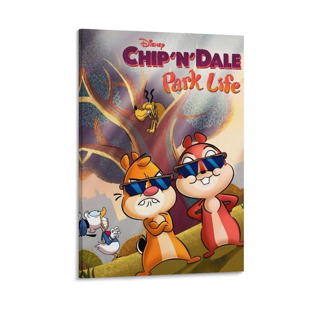 Chip 'n' Dale: Vida en el Parque Cuadro decorativo colgante - Arte de pared - Póster enmarcado - Decoración de pared - Regalos para familia, amigos y aficionados 20*30 cm