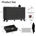 thumbnail image 3 of FANRAL 6 Drawers Dresser Fluted Dresser for Bedroom,Wooden Chest of Drawers Modern Dresser for Closet,Black Dresser, 3 of 8