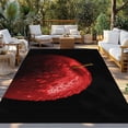 thumbnail image 3 of Outdoor Rug 3x5 ft Red Modern Fruit Waterproof Outdoor Patio Rug Mat Non Slip Outside Area Rugs Carpet for RV,Camping,Porch,Deck,Pool,Balconybackyard,Black Classic Close-up, 3 of 9