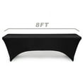 thumbnail image 2 of Lann's Linens 8' Fitted Spandex Tablecloth for 96" x 30" Rectangular Tables, Black, 2 of 3