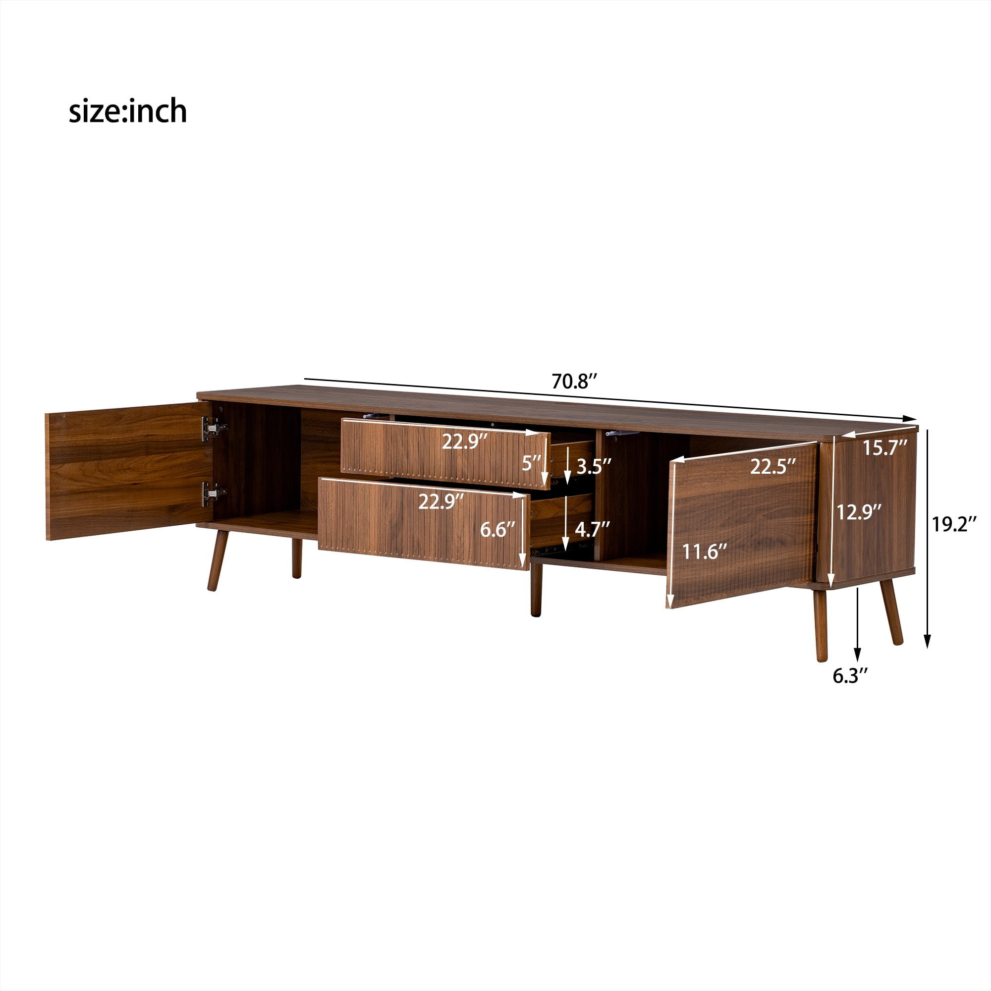 Homy Casa TV Stand with Storage, Modern Entertainment Center Media Console for Living Room