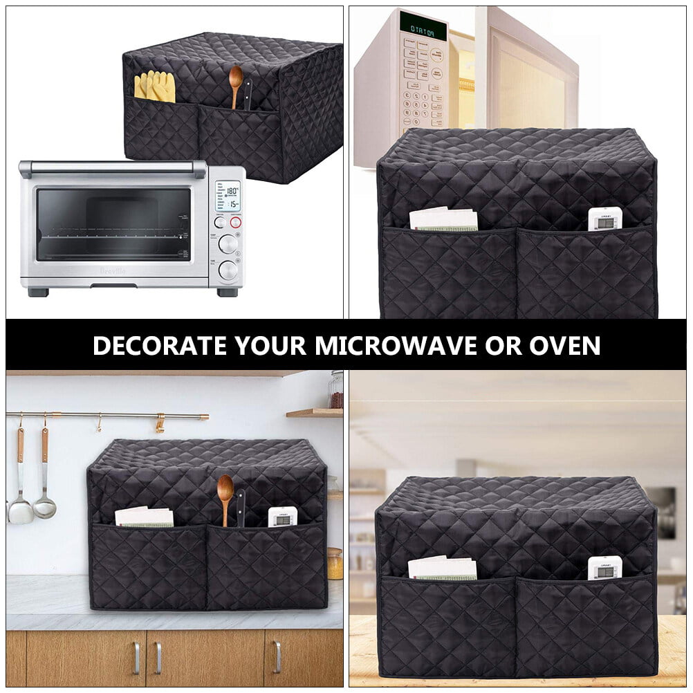 Grandest Birch Microwave Top Protector Double Pockets Oil Proof PEVA  Machine Scratch Proof Toaster Oven Dust Cover Kitchen Accesso 