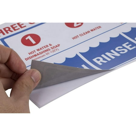 Sink Signs - 6-Pack Sink Sticker Labels, Wash Rinse Sanitize Labels for 3 Compartment Sink, Food ...