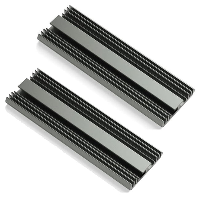 M.2 SSD Cooler NVME 2280 Solid State Disk Drive Radiator M2 SSD Heatsink with Thermal Pad PS5 Heatsink 2pcs-GY