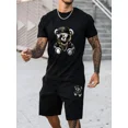 thumbnail image 2 of Traje de verano de manga corta para hombre, camiseta para hombre, estampado de tendencia, traje de cuello redondo para hombre con traje deportivo de dos piezas para hombre, 2 of 4
