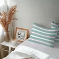 thumbnail image 6 of Aqua Grey White Stripe Lumbar Pillow Covers 20x12 Inch Set of 2, Rustic Modern Turquoise Striped Waterproof Outdoor Pillow Covers, Decorative Cushion Pillowcases for Couch, Sofa, Bed, Garden, Patio, 6 of 9
