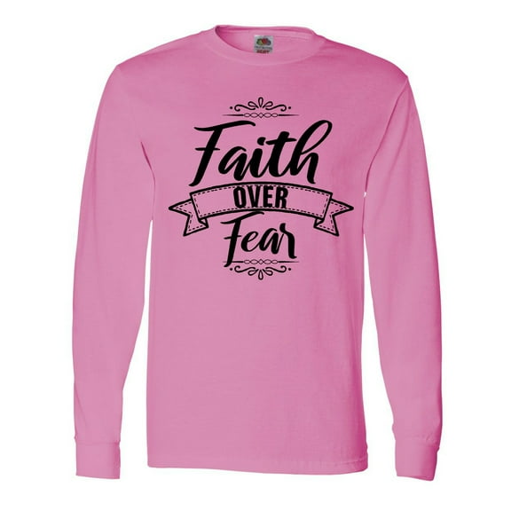 Inktastic Cancer Awareness Faith over Fear Long Sleeve T-Shirt