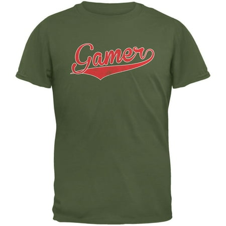 Adult Military Green T-shirt - Gamer Military Green Adult T-Shirt