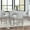 Beige+Silver Gray, variant on MAYEERTY 5 Piece Counter Height Table Set, Wooden Kitchen Table Set with Square Table and 4 Upholstered Chairs, Counter Height Dining Table with Crystal Decoration and Chair Set, Silver grey