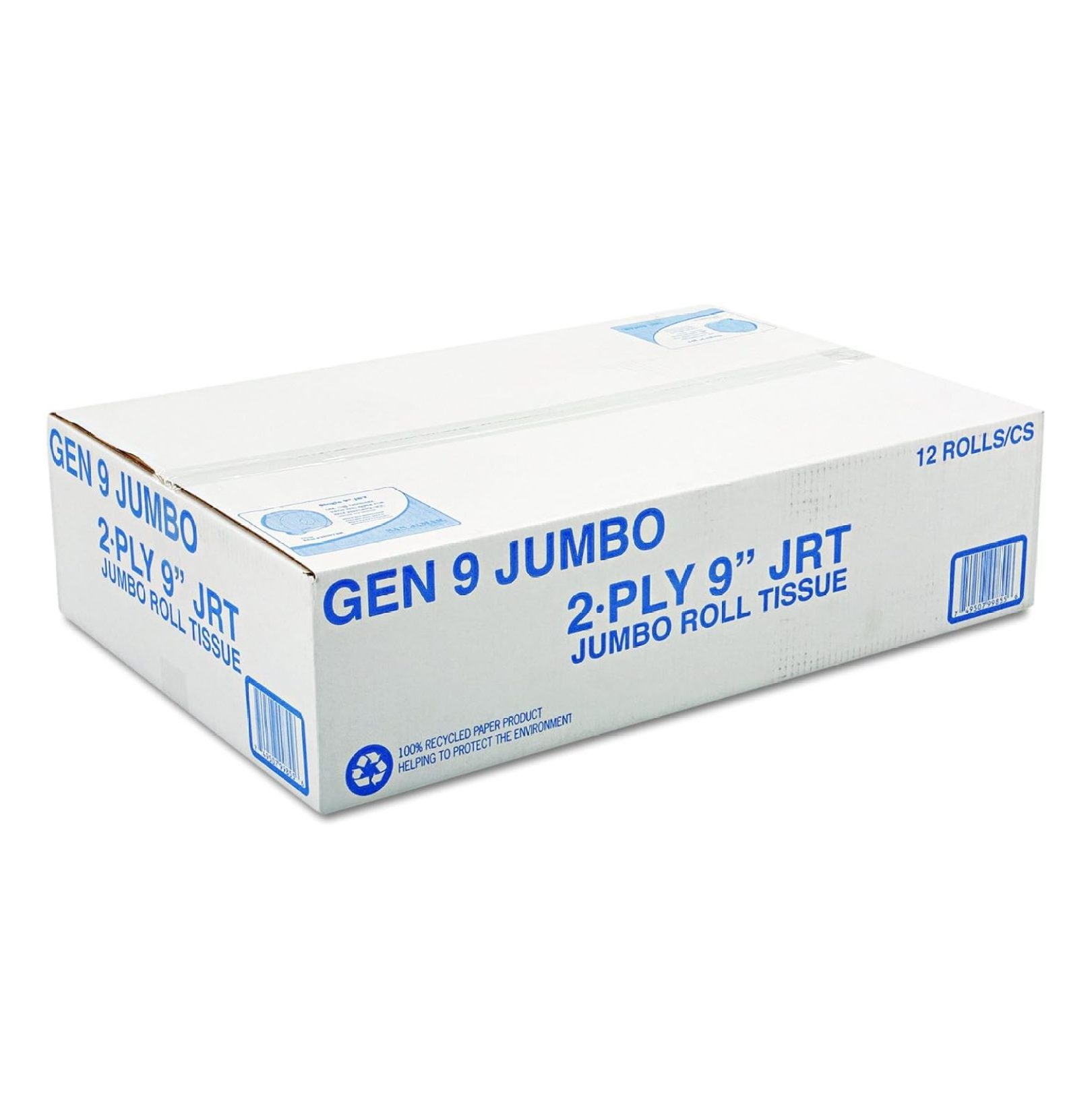 9JUMBO Jumbo Roll Bath Tissue, 2-Ply, 9", White (Case of 12)